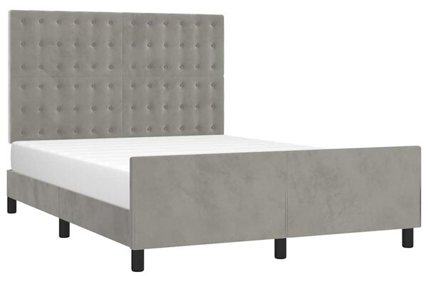 Rám postele bez matrace světle šedý 140 x 190 cm samet 3125995