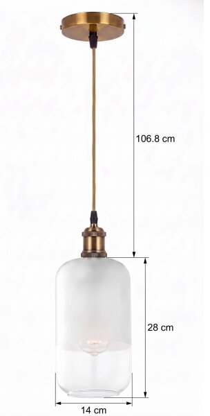 BRILAGI - LED Lustr na lanku RETRO GLASS 1xE27/60W/230V pr. 14 cm zlatá/bílá