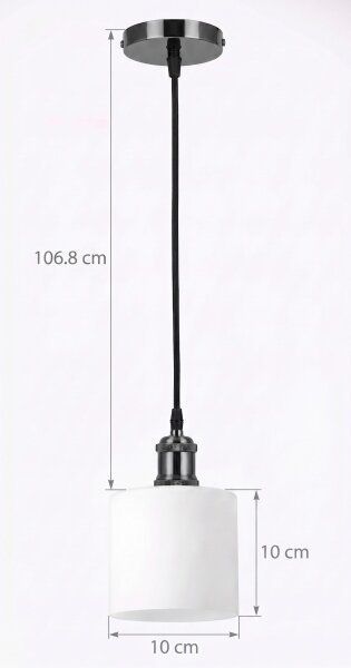 BRILAGI - LED Lustr na lanku RETRO GLASS 1xE27/60W/230V pr. 10 cm černá/bílá