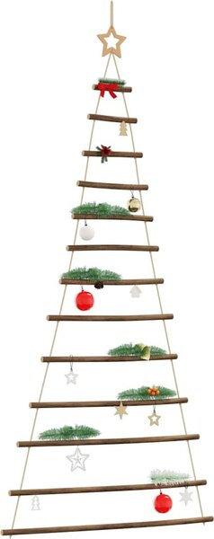 VidaXL Závěsný vánoční stromeček s hvězdou na vrcholu přírodní větve [4101010] Velikost: 74 x 150 cm