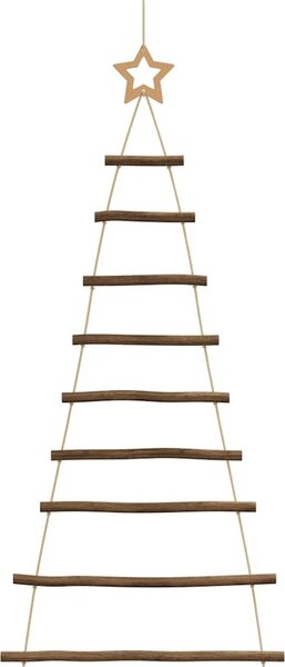 VidaXL Závěsný vánoční stromeček s hvězdou na vrcholu přírodní větve [4101010] Velikost: 74 x 150 cm