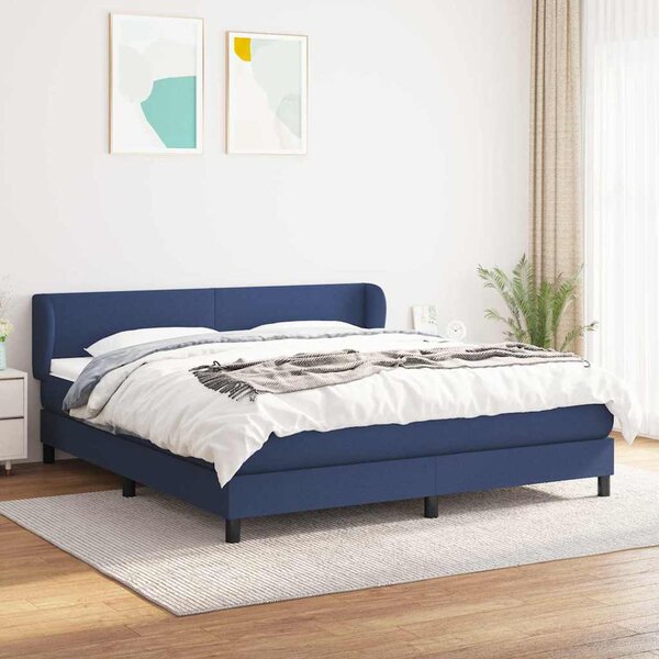 Box spring postel s matrací modrá 160x200 cm textil 3126099