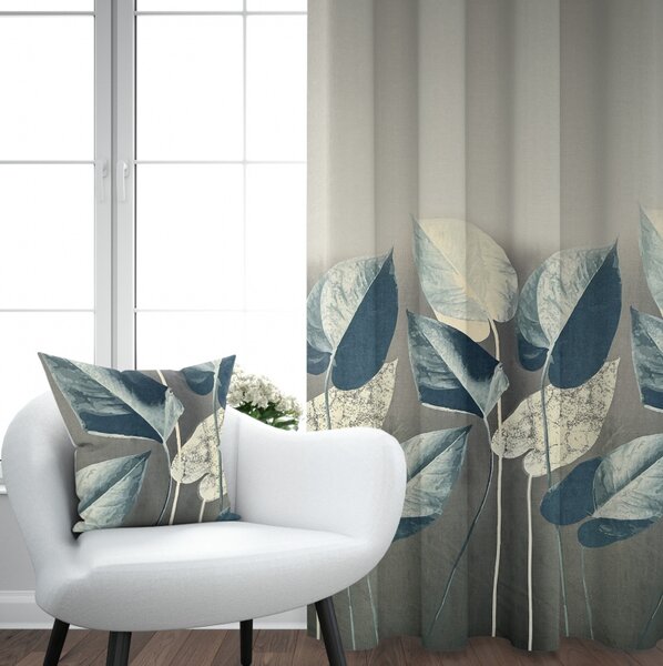 Ervi Blackout zatemňovací závěs Super print - Elegantní listí č.24