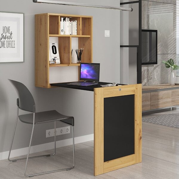 Rozkládací PC stolek Till (dub artisan + černá)