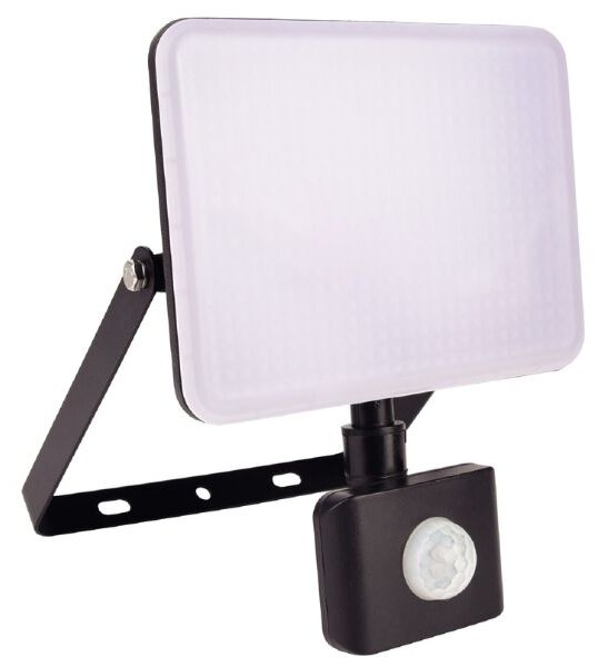 Prémiový bezrámový LED reflektor s čidlem pohybu černý, 30W, 2760lm, denní, 3 roky