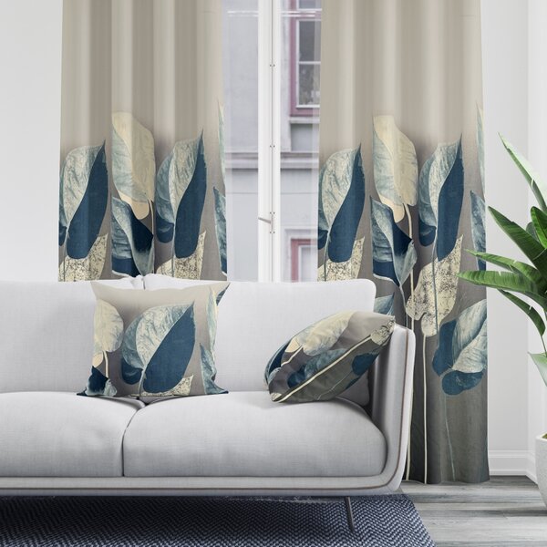 Ervi Blackout zatemňovací závěs Super print - Elegantní listí č.24