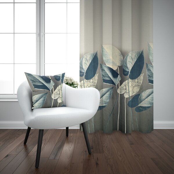Ervi Blackout zatemňovací závěs Super print - Elegantní listí č.24