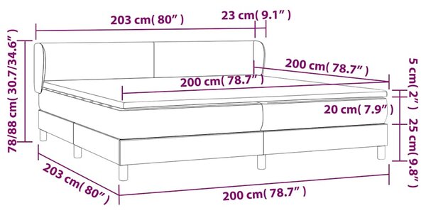 Box spring postel s matrací světle šedá 200 x 200 cm textil 3126109