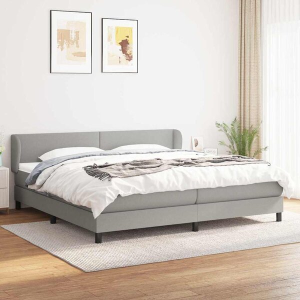 Box spring postel s matrací světle šedá 200 x 200 cm textil 3126109
