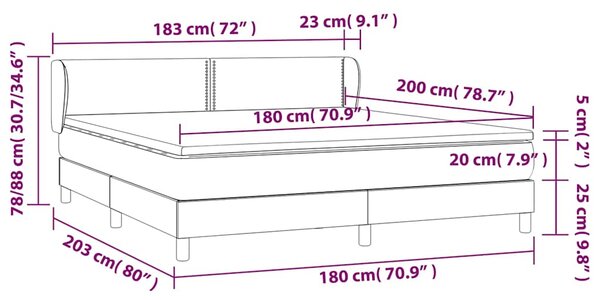 Box spring postel s matrací černá 180x200 cm umělá kůže 3127265