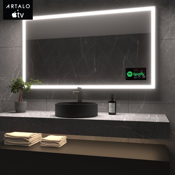 SMART Zrcadlo do koupelny s LED osvětlením M1 premium + SmartScreen with Apple TV