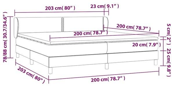 Box spring postel s matrací černá 200x200 cm umělá kůže 3127271