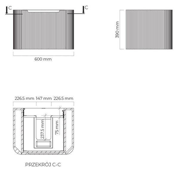 Oltens Hamnes skříňka 60x46x39 cm pod umyvadlo závěsná dub 60022060