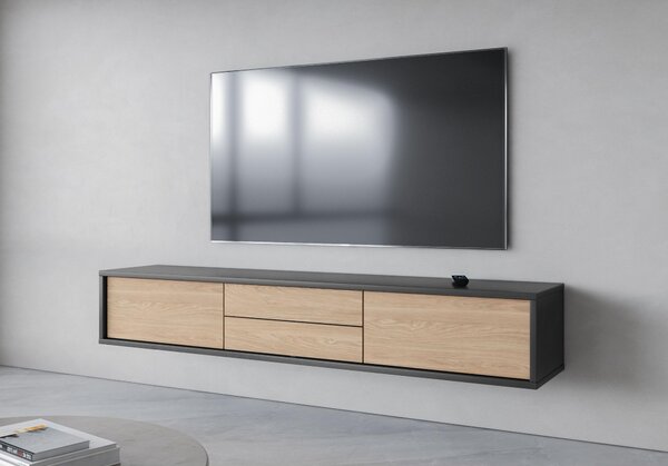 TV stolek Fiora 39 (antracit + dub olejovaný)