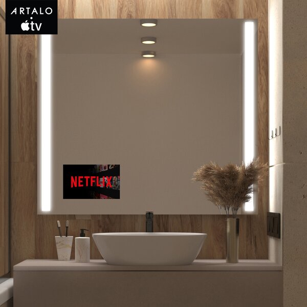 SMART Zrcadlo do koupelny s LED osvětlením M4 premium + SmartScreen with Apple TV