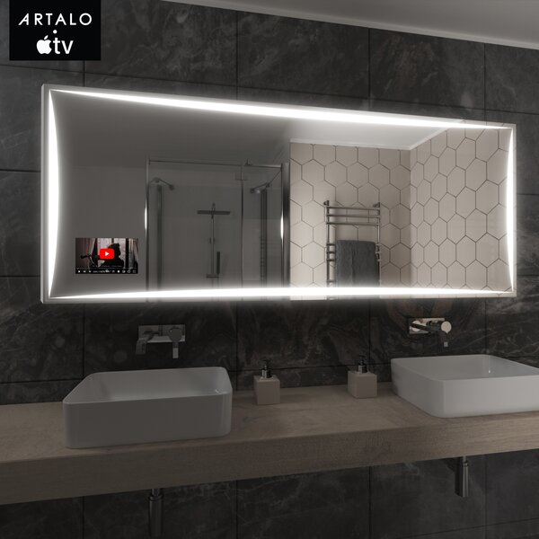 SMART Zrcadlo do koupelny s LED osvětlením M5 premium + SmartScreen with Apple TV