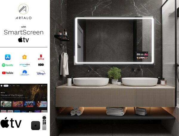 Zrcadlo do koupelny s LED osvětlením M6 premium