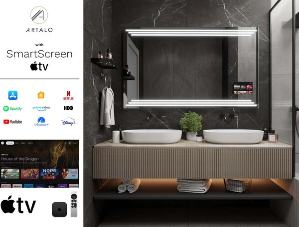 Zrcadlo do koupelny s LED osvětlením M17 premium