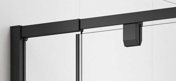 Polysan Polysan, EASY BLACK otočné sprchové dveře 760-900mm, sklo Brick, EL1638B