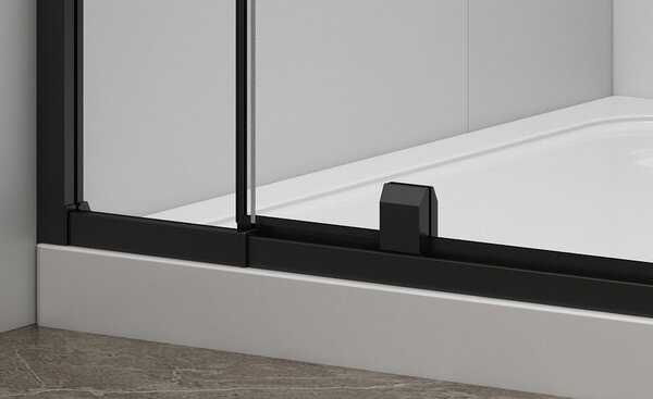 Polysan Polysan, EASY BLACK otočné sprchové dveře 760-900mm, sklo Brick, EL1638B