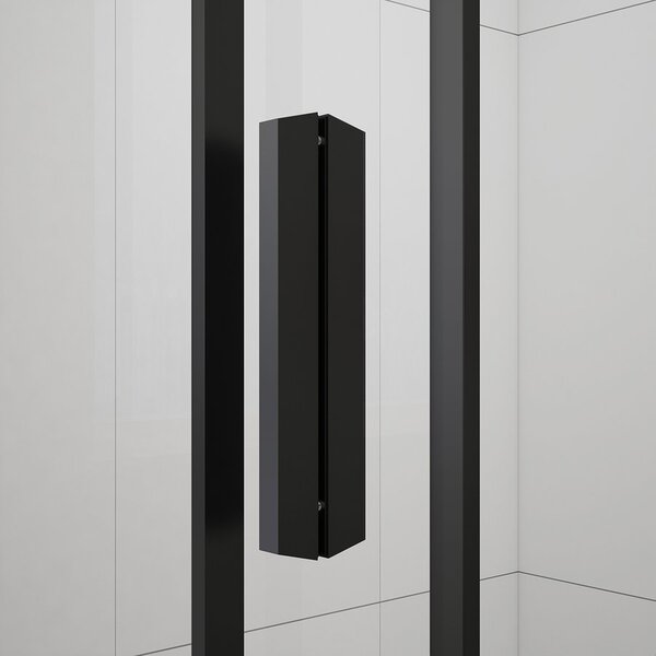 Polysan Polysan, EASY BLACK otočné sprchové dveře 760-900mm, sklo Brick, EL1638B
