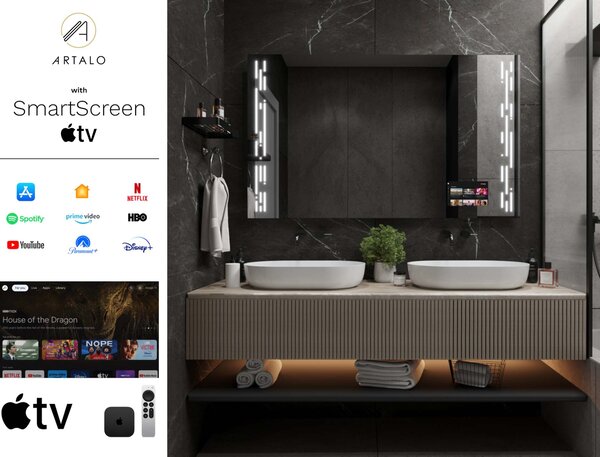 Zrcadlo do koupelny s LED osvětlením M19 premium