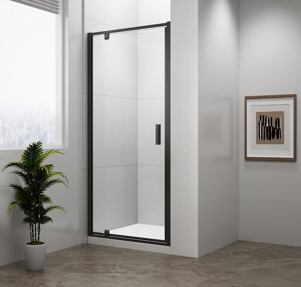Polysan Polysan, EASY BLACK otočné sprchové dveře 880-1020mm, čiré sklo, EL1715B