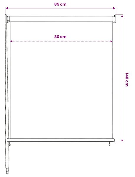 Venkovní roleta bílá 65 (Š) x 230 (V) cm HDPE 312640