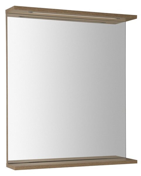 Aqualine Aqualine, KORIN STRIP zrcadlo s LED osvětlením 60x70x12cm, dub platin, KO990S