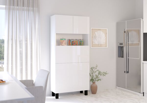 PC stolek Home (bílá lesklá). Akce -19%