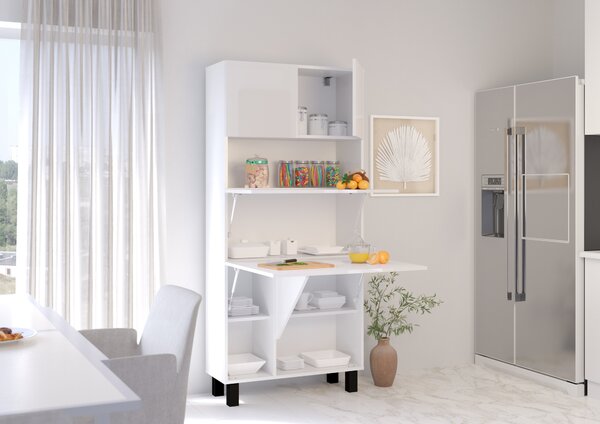 PC stolek Home (bílá lesklá). Akce -19%