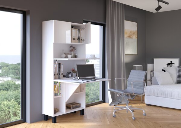 PC stolek Home (bílá lesklá). Akce -19%