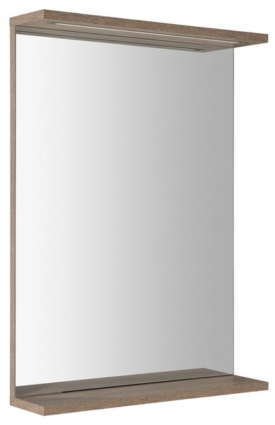 Aqualine Aqualine, KORIN STRIP zrcadlo s LED osvětlením 50x70x12cm, dub platin, KO995S