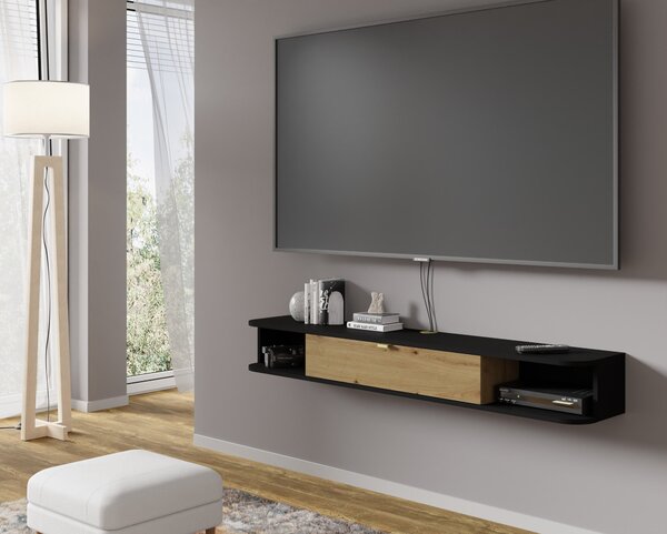 TV stolek/skříňka Ikaro (černá + dub artisan)
