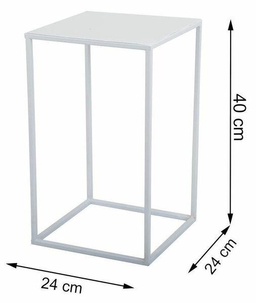 HowHomely Květinový stojan Ilja 40 cm bílý