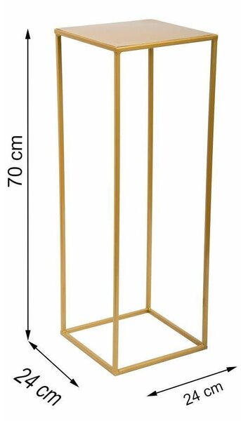 HowHomely Stojan na květiny Glenn 70 cm zlatý