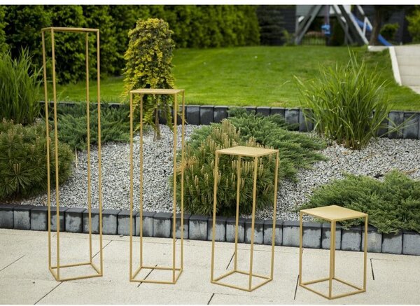 HowHomely Stojan na květiny Glenn 70 cm zlatý