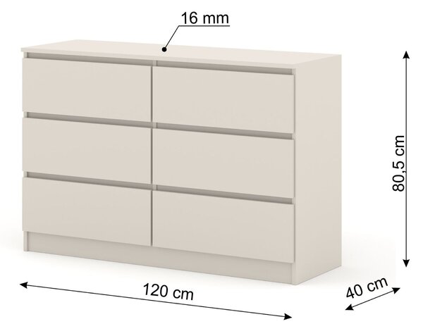 Komoda Maya S6 (kašmír). Akce -10%