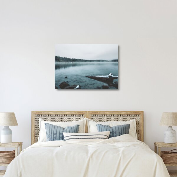 Skleněný obraz - ledové severské jezero (70x50 cm)