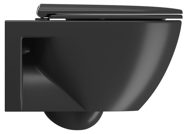 GSI GSI, PURA ECO závěsná WC mísa, Swirlflush, 36x55cm, černá dual-mat, 880726