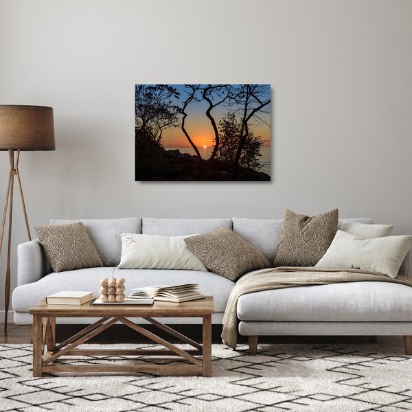 Skleněný obraz západu slunce (70x50 cm)