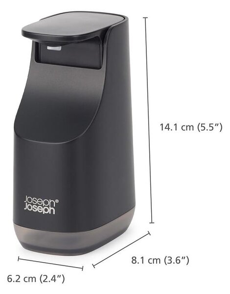 Černý plastový dávkovač mýdla 350 ml Slim – Joseph Joseph
