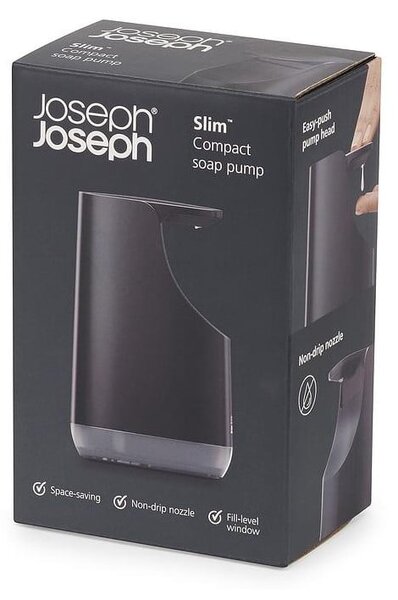 Černý plastový dávkovač mýdla 350 ml Slim – Joseph Joseph