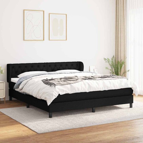 Box spring postel s matrací černá 160x200 cm textil 3126495