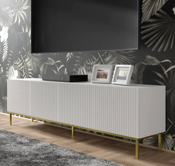 TV skříňka/stolek 4D 200 Rowanna (bílá + černá)
