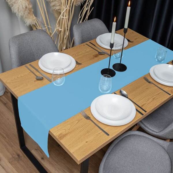 Biante Dekorační běhoun na stůl Rongo RG-065 Světle modrý 20x120 cm