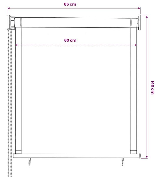 Venkovní roleta 65 (Š) x 140 (V) cm antracitová 312653