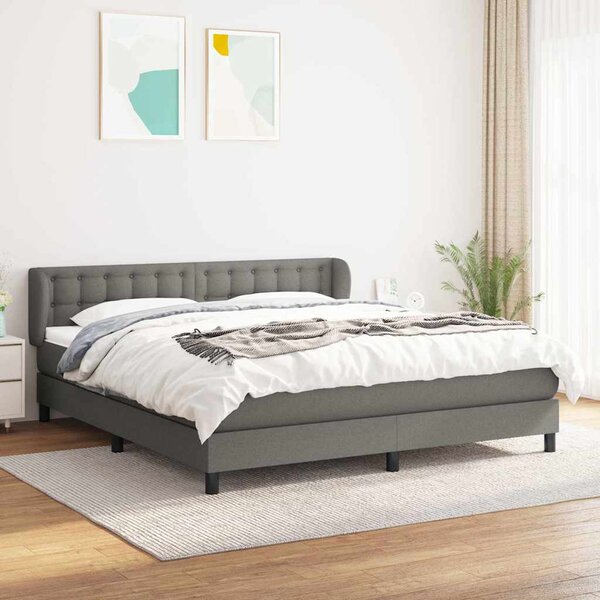 Box spring postel s matrací tmavě šedá 160x200 cm textil 3126574