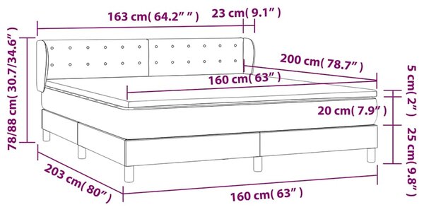 Box spring postel s matrací krémová 160x200 cm umělá kůže 3127321