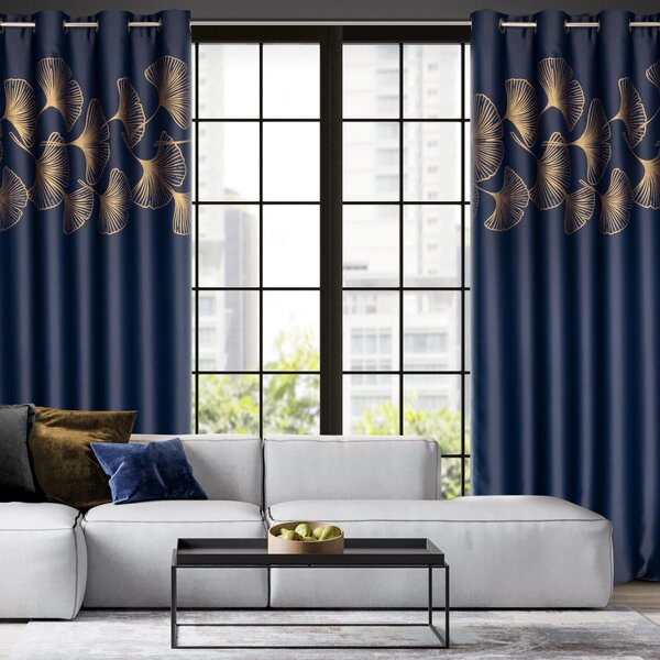 ZATEMŇOVACÍ ZÁVĚS NA KROUŽCÍCH HARMONY 140X250 CM NÁMOŘNICKÁ MODRÁ